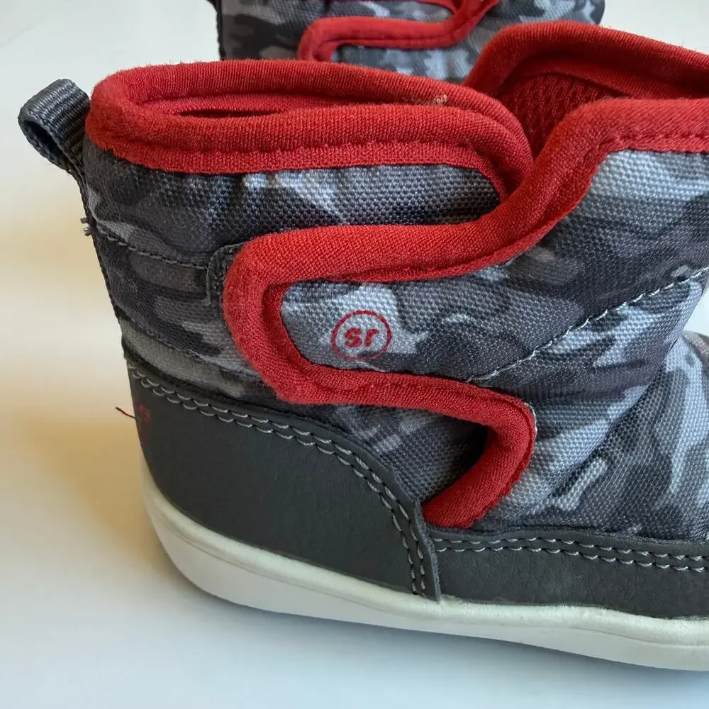 Stride Rite Baby Surprize Aster Boots Winter Red Grey Camo Baby 4